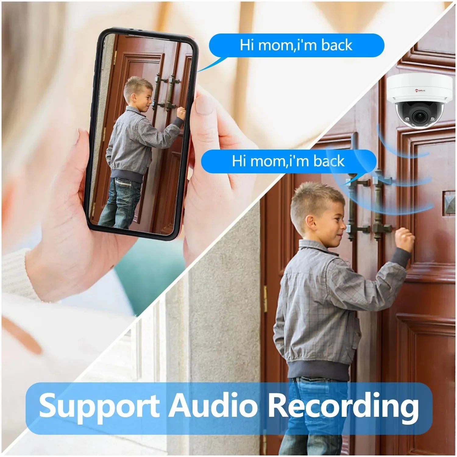 ANPVIZ 8MP IP Camera 4X Zoom Camera Support Human Vehicle Detection 30m IR Distance Built in Mic H.265 IP66