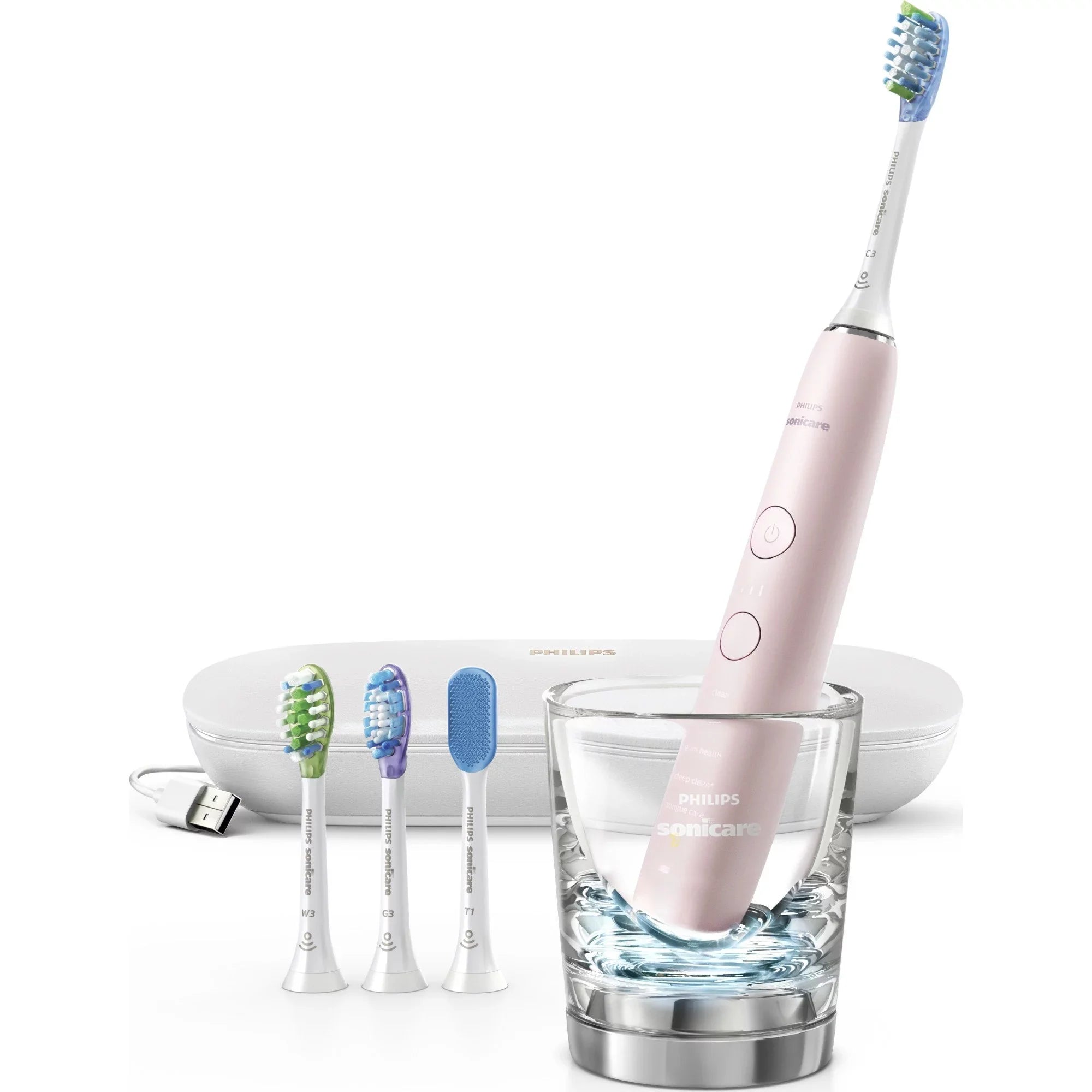 Philips Sonicare DiamondClean Smart 9500 Rechargeable Electric Power Toothbrush, Pink, HX9924/21