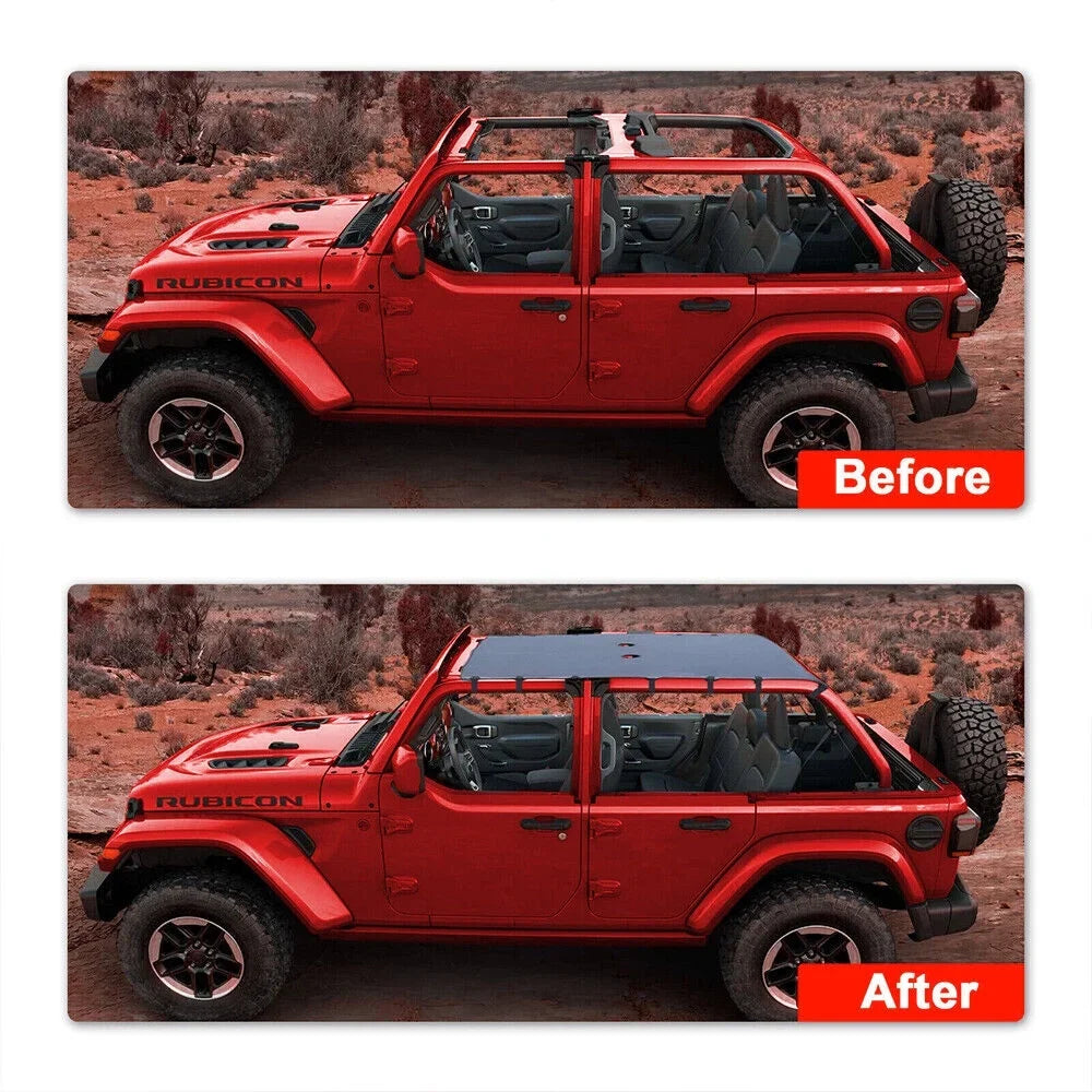 JLLOM Ultimate Leather Top Sunshade Protection for Jeep Wrangler JK JKU 07-18 - Shield Your Ride from Harsh Sunlight