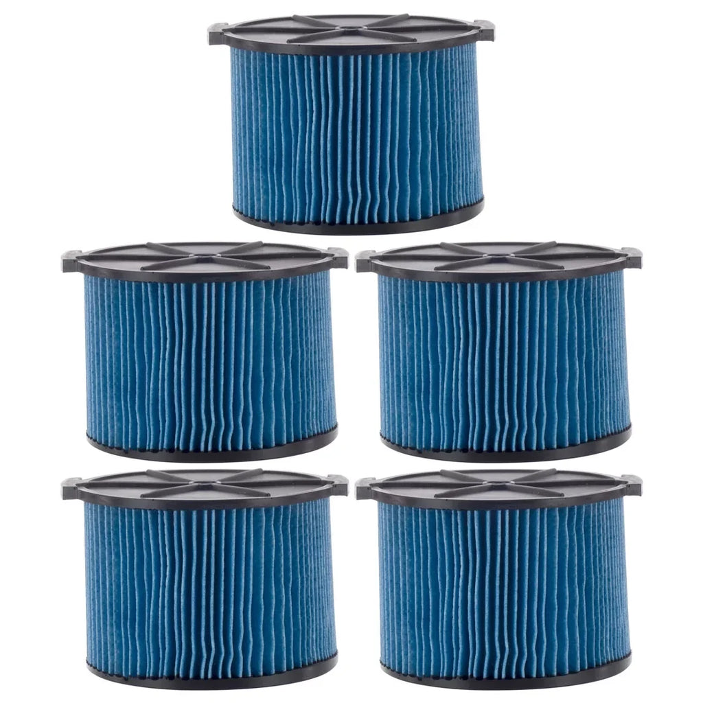 5 Pack VF3500 3-Layer Fine Dust Cartridge Filter Replacement Part 26643 Matching with RIDGID 3-4.5 Gallon Wet & Dry Portable Vacuums