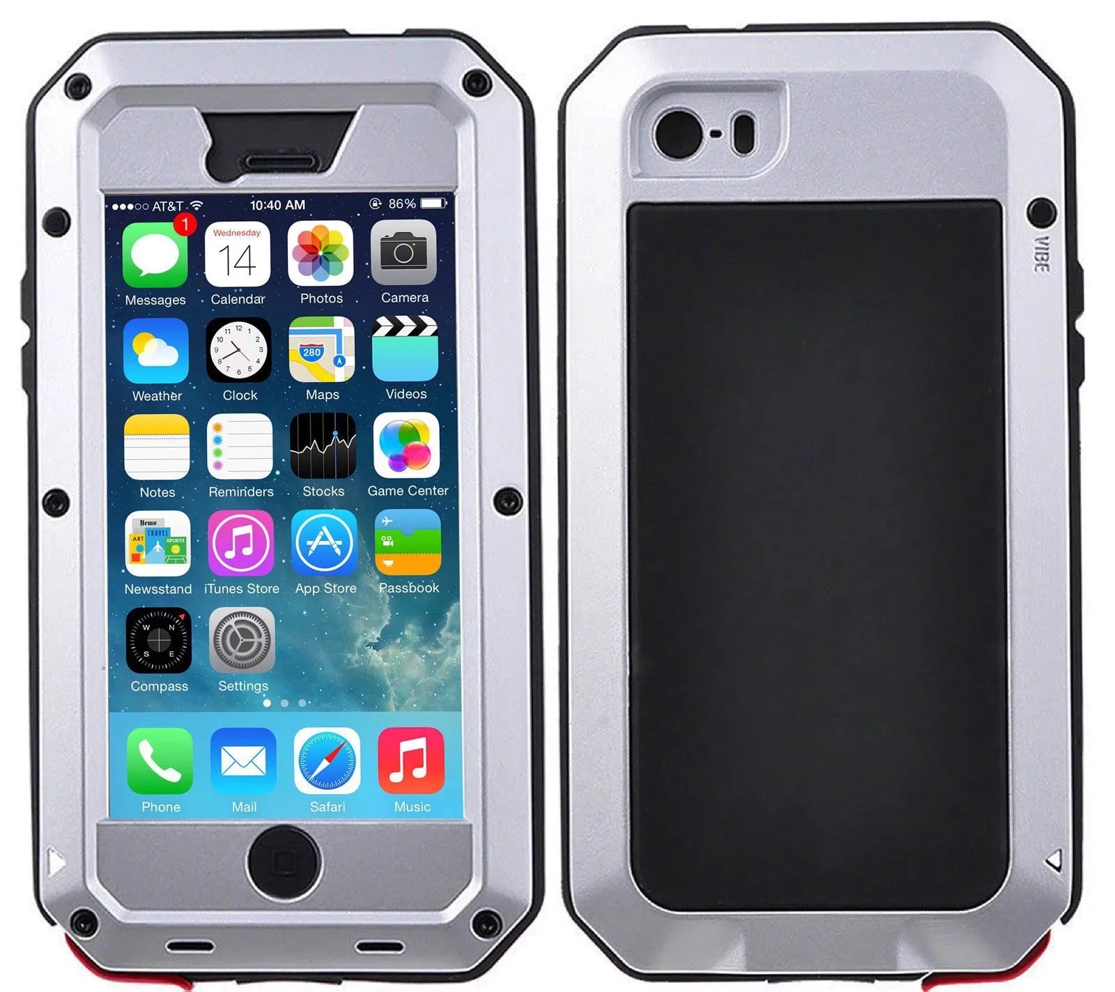 Gorilla Glass Aluminum Metal iPhone 5s Case (Silver) Heavy Duty Military Grade Shockproof and Scratch Impervious Protection, Rugged Outdoor Travel