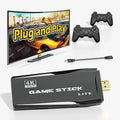 Retro Game Stick Emulator Console - Preloaded 12000+ Classic Retro Games,9 Emulators,Plug and Play Video Games for TV,Nostalgia Stick Support 4K HD Port,2 Wireless Gamepads(64G)
