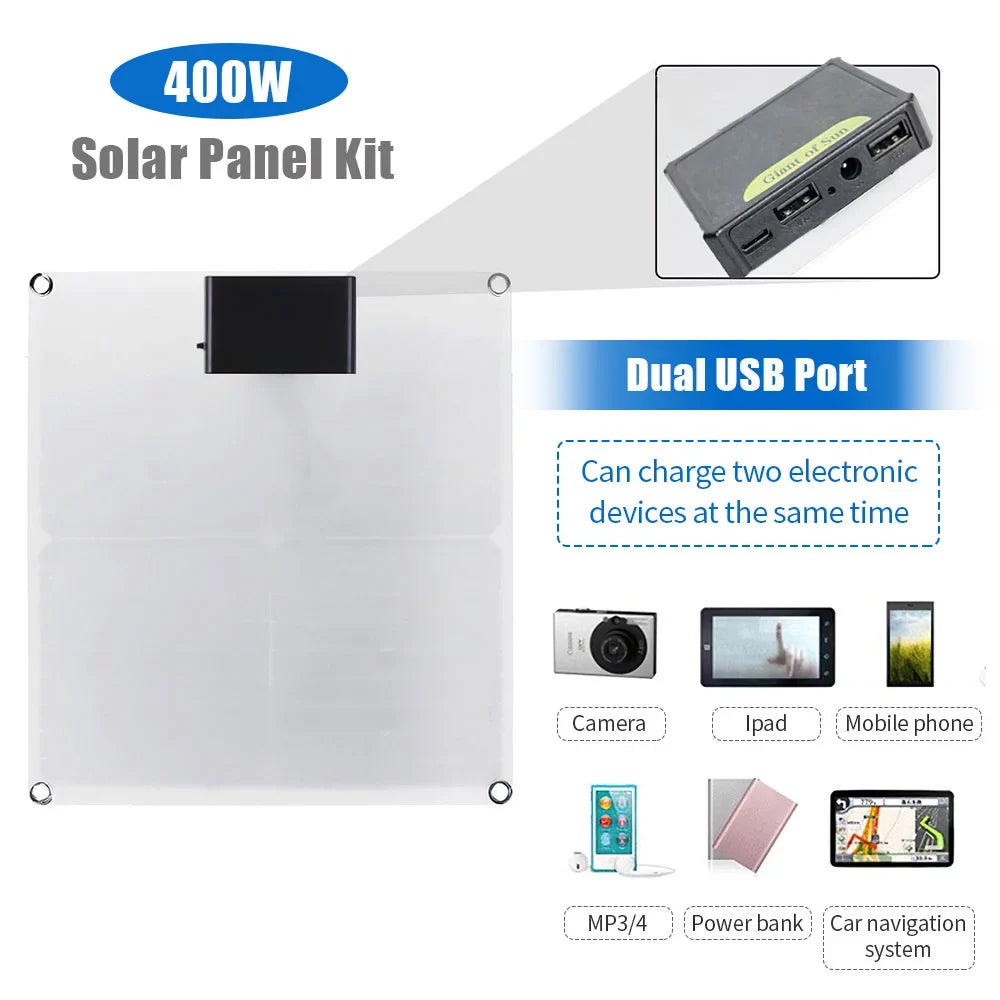 40W Solar Panel Kit 100A 12V Battery Charger With Controller for Car RV Vessel Home Roof Van Camping by DFITO