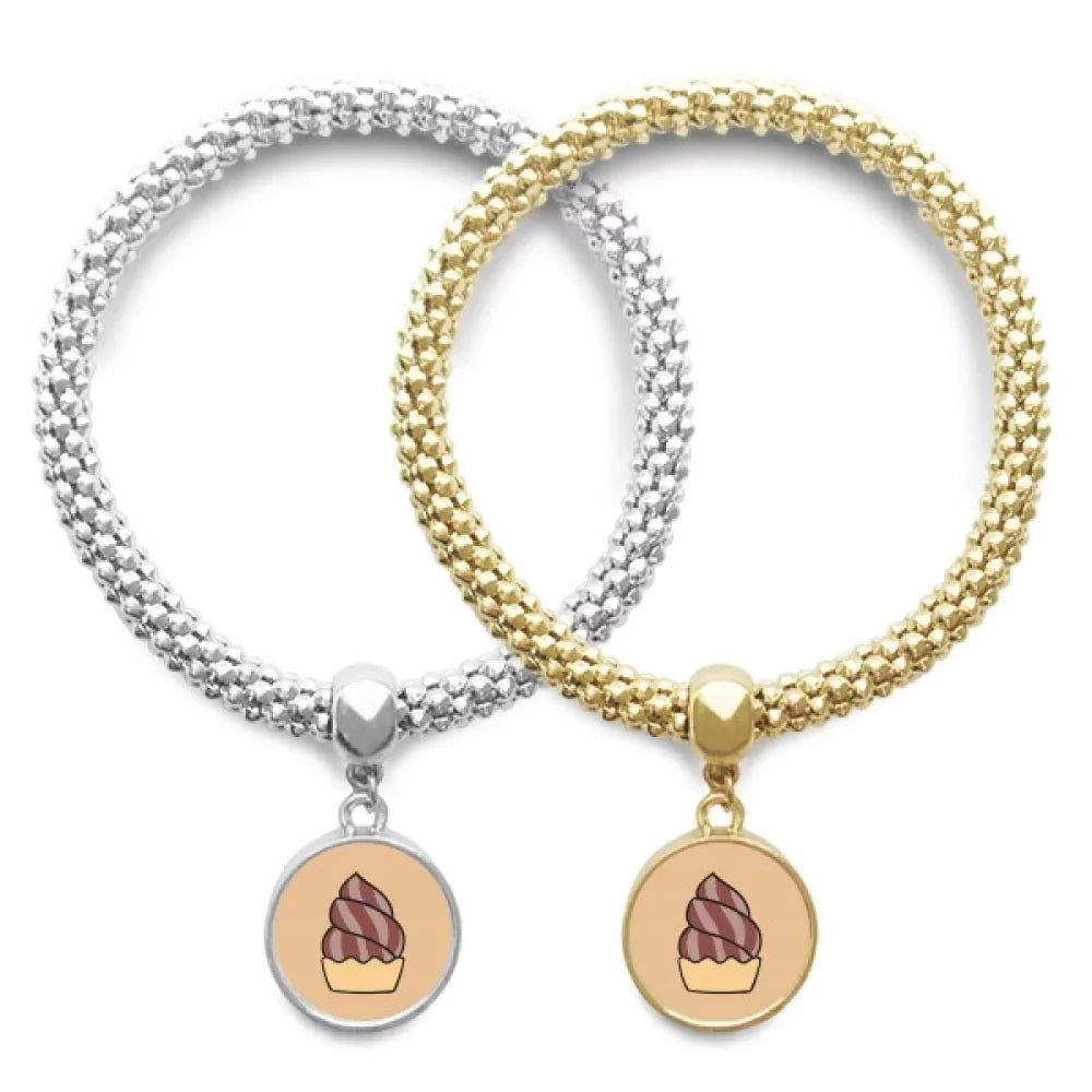 Chocolate Oatmeal Sweet Ice Lover Bracelet Bangle Pendant Jewelry Couple Chain