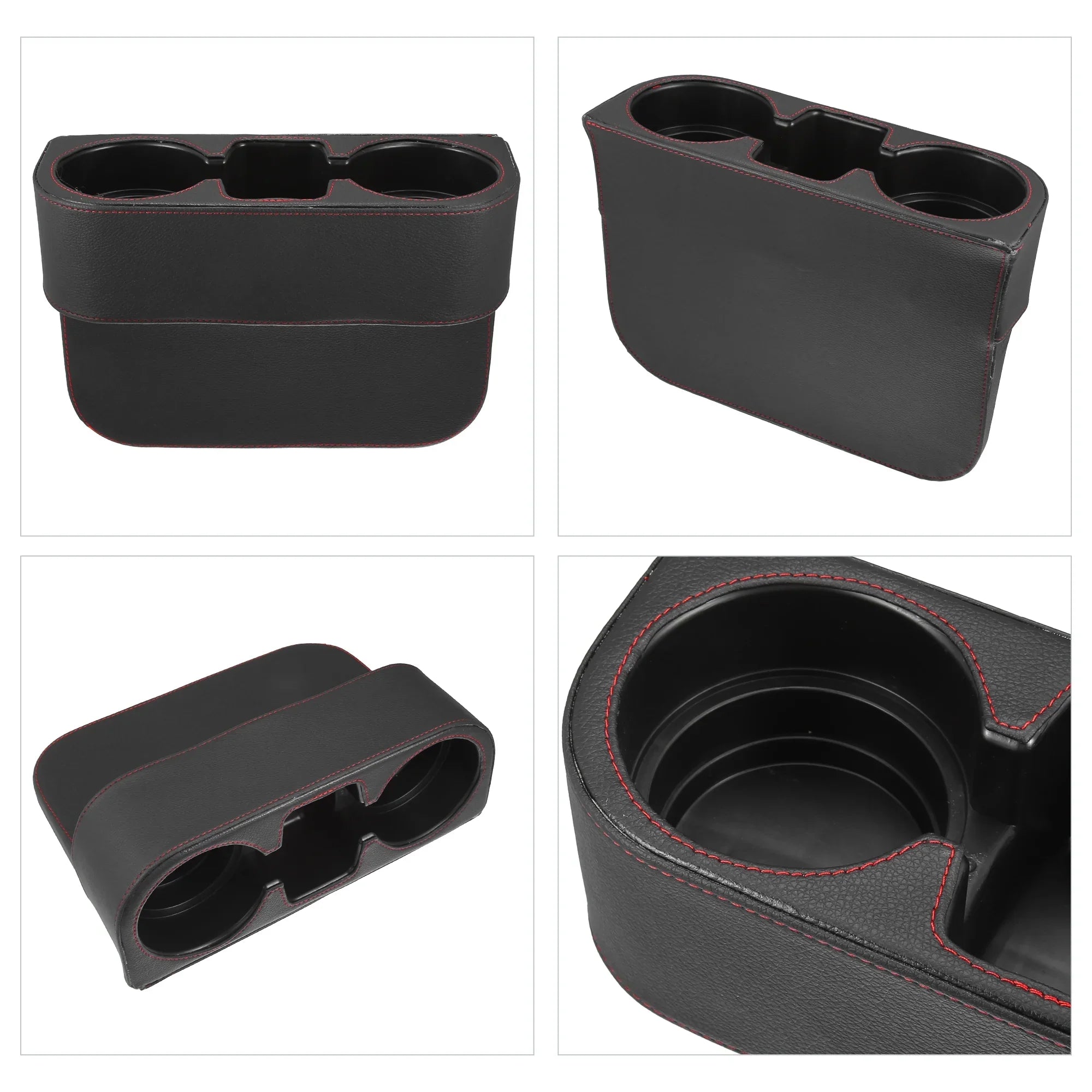Car Seat Gap Filler Multi-function Cup Holder Car Seat Organizer Console Side Pocket Storage Box Black Red