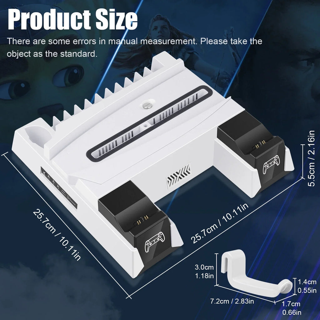 For PS5 Controller Charger Station Vertical Cooling Fan Stand For Playstation 5