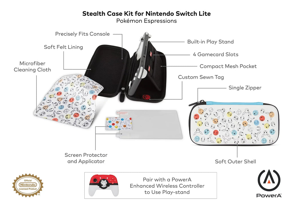 PowerA Stealth Case Kit for Nintendo Switch Lite - Pokémon Expressions
