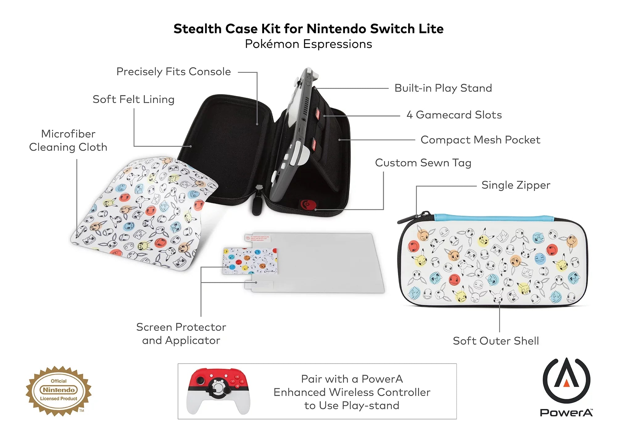 PowerA Stealth Case Kit for Nintendo Switch Lite - Pokémon Expressions