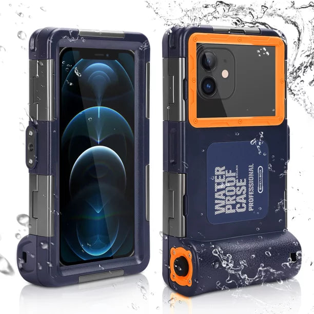 UrbanX Professional [15m/50ft] Swimming Diving Surfing Snorkeling Photo Video Waterproof Protective Case Underwater Housing for Cat S62 And all Phones Up to 6.9 Inch LCD with Lanyard