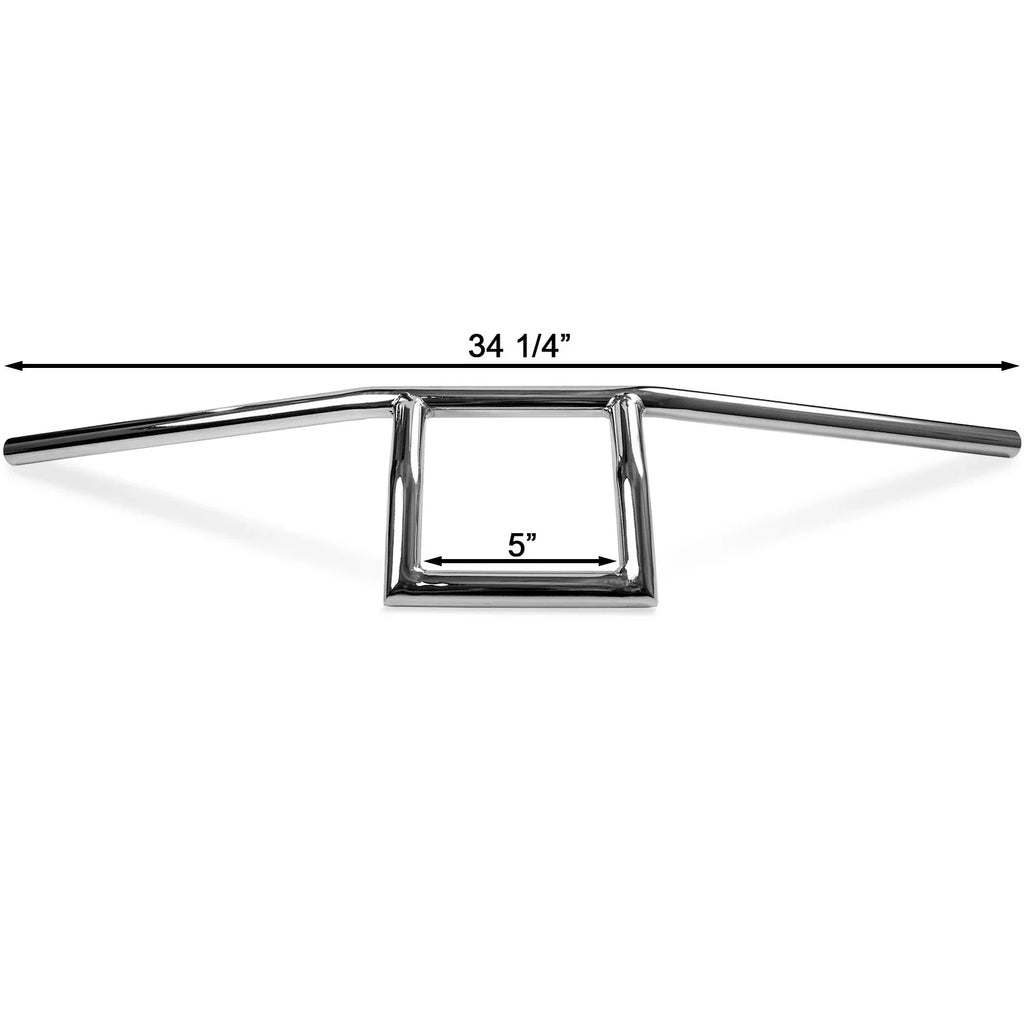 Krator Motorcycle Handlebar 1" Chrome Box Window Attack Style Matching with Yamaha FZR 400 600 750 1000