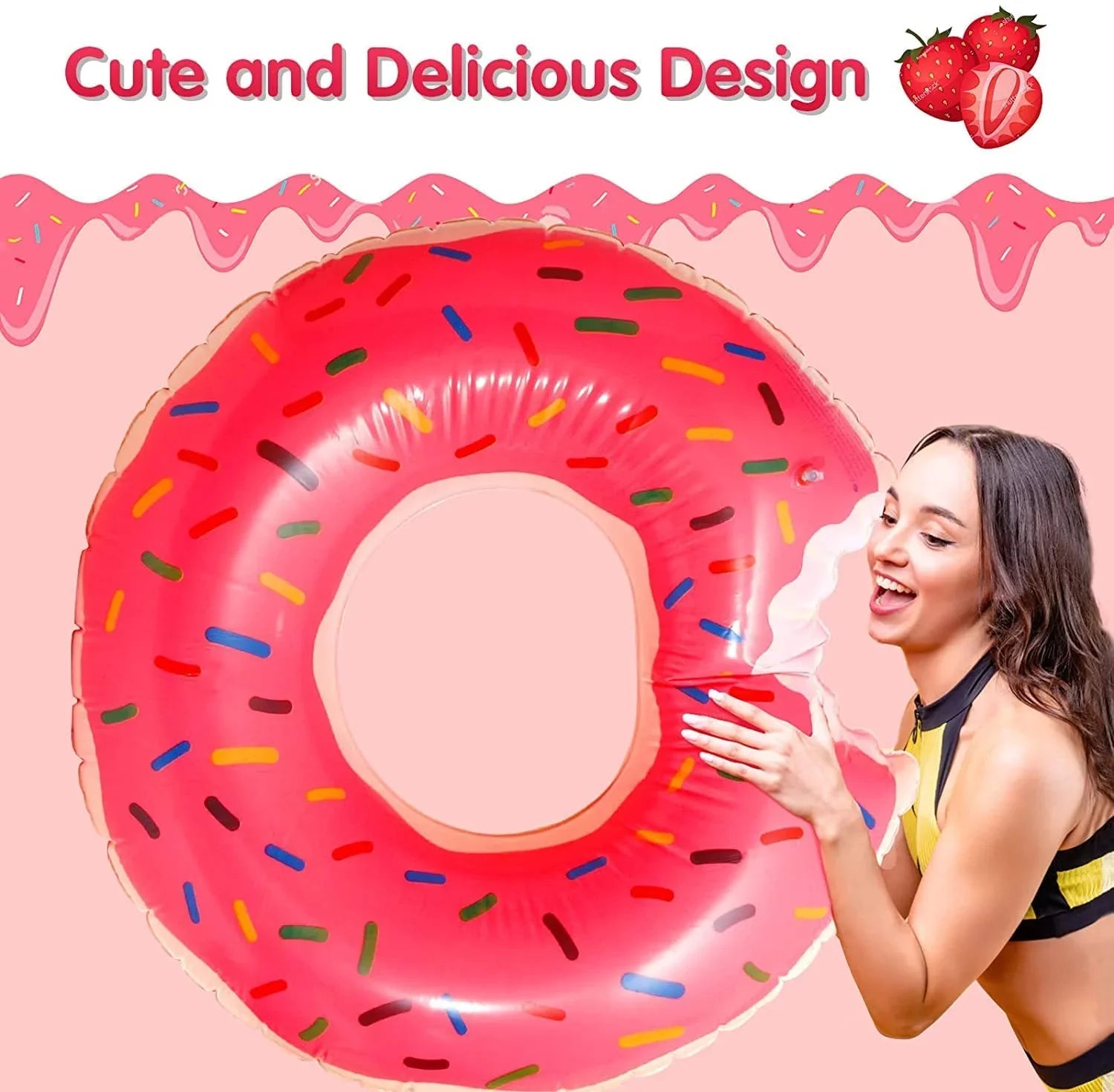 DMAR Donut Pool Floats Donut Pool Floatie Donut Tube Pool Doughnut Pool Float Donut Inflatables Doughnut Inner Tube Doughnut Pool Floatie Donut Pool Ring Donut Swimming Ring for Beach Pool