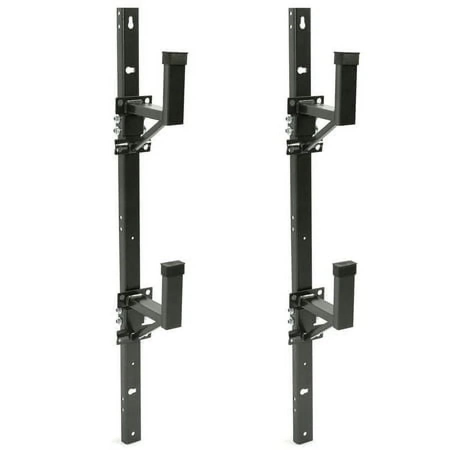 Kojem Adjustable Universal Trailer Ladder Rack Side Mount 2 Bars for Enclosed Cargo Trailer Exterior Out Side Wall - Carry 1 or 2 Ladders