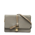 Pre-Owned Chloé Chloe ALPHABET Alphabet Chain Shoulder Bag Gray Leather Women's (Good)