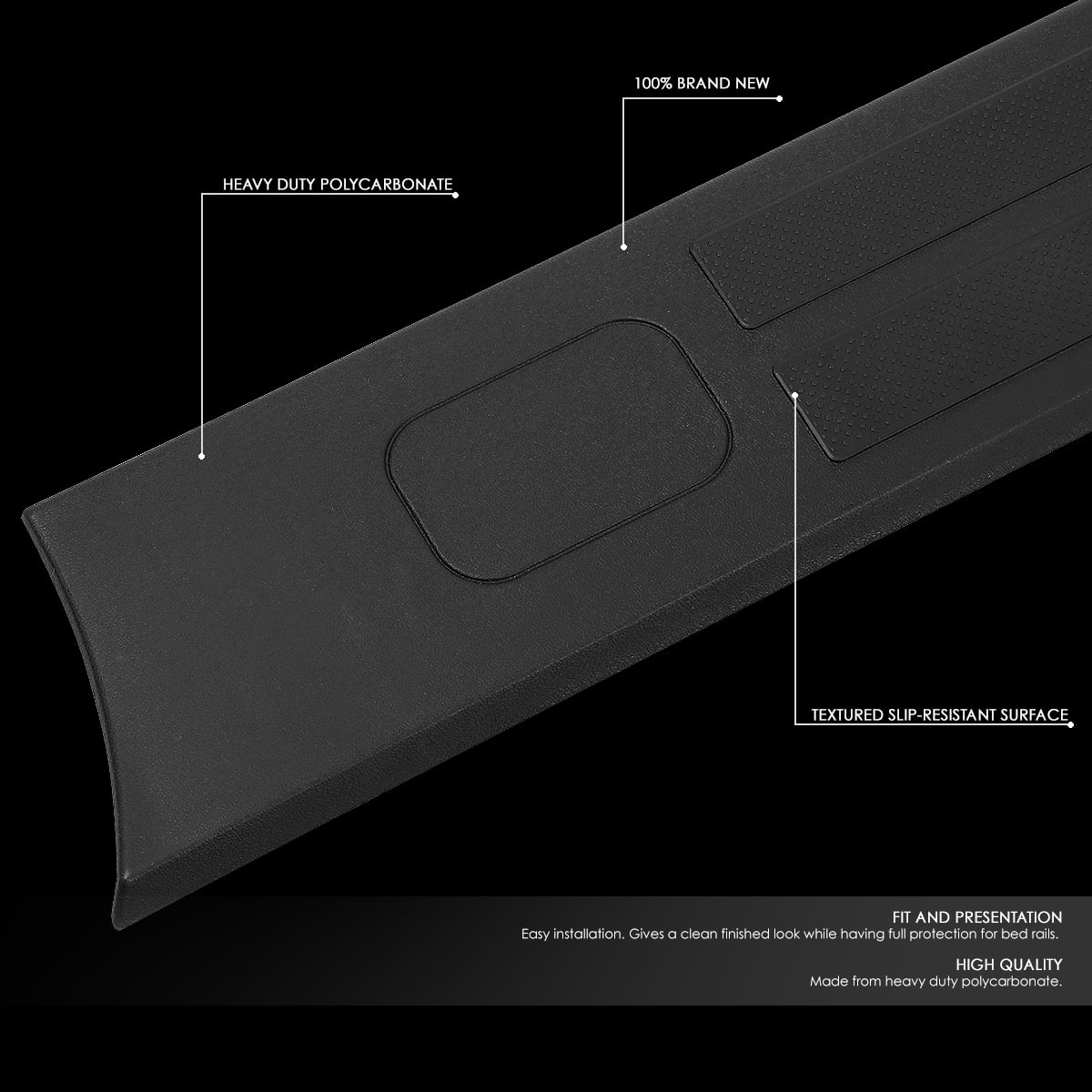 DNA Motoring ZTL-Y-0107 For 2014 to 2020 Toyota Tundra 5.5 ft Factory Style Flat Tailgate Bed Rail Cap Protector Left+Right Side Trim Panel 15 16 17 18 19