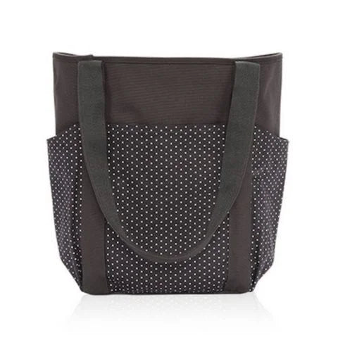 New Go To Tote Shopping Hobo Mummy Utility Shoulder Bag In City Charcoal Swiss Dot 31 Gift NO EMBROIDERY