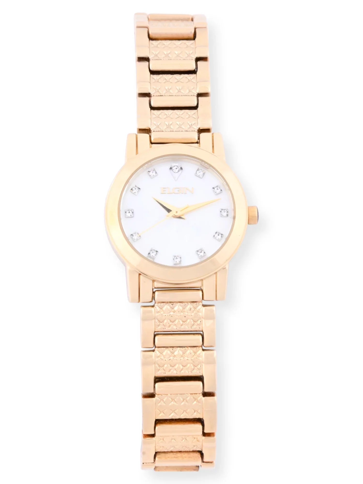 Elgin Adult Female Watch and Bracelet Set in Gold with Czech Stones and MOP Dial (EG180011ST)