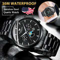 Waterproof Men's Watch Relojes De Hombre Stainless Steel Quartz Classic Luminous