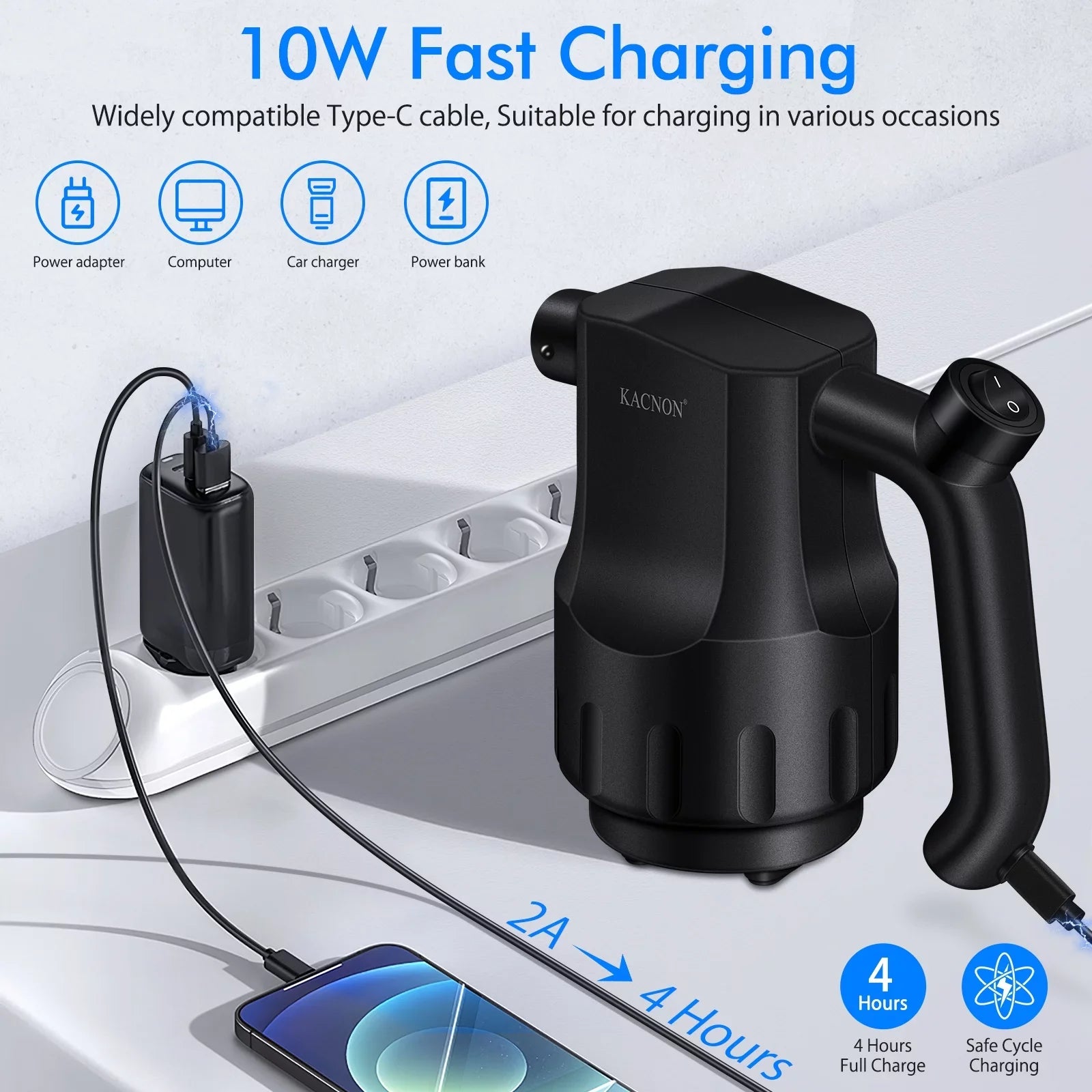 Reesibi Electric Air Duster, Cordless Air Duster 8000mAh Rechargeable Compressed Air Dusters Reusable PC Duster for Computer Keyboard Cleaning, 10W Fast Charging, Reusable Dust Destroyer