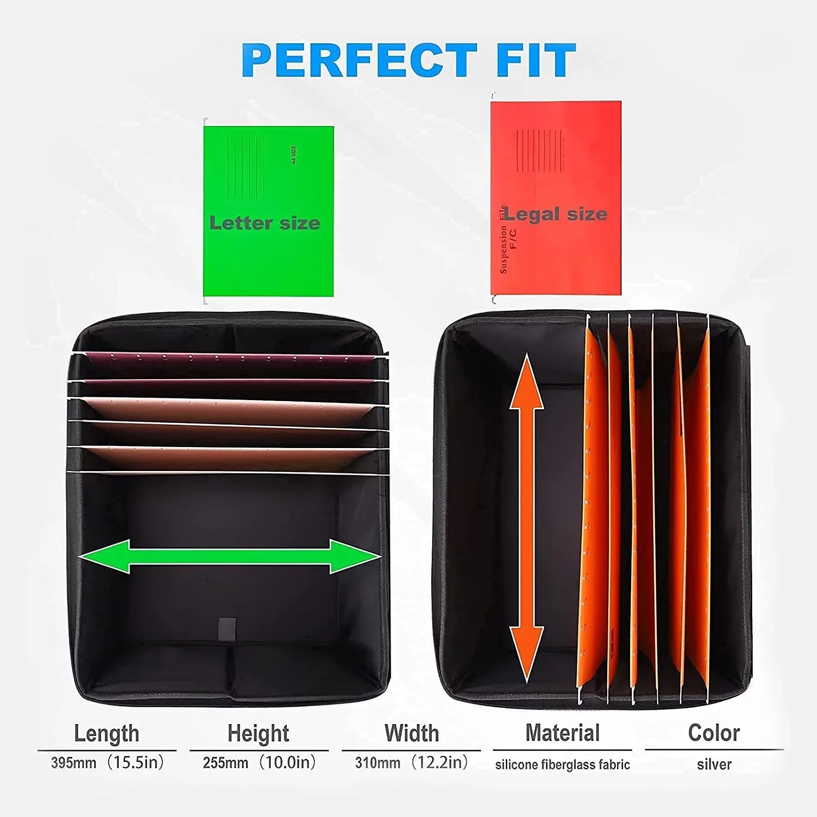 Irfora Fireproof Waterproof Storage Box, Excellent for Home Office Car, with Lid and Sturdy Handles