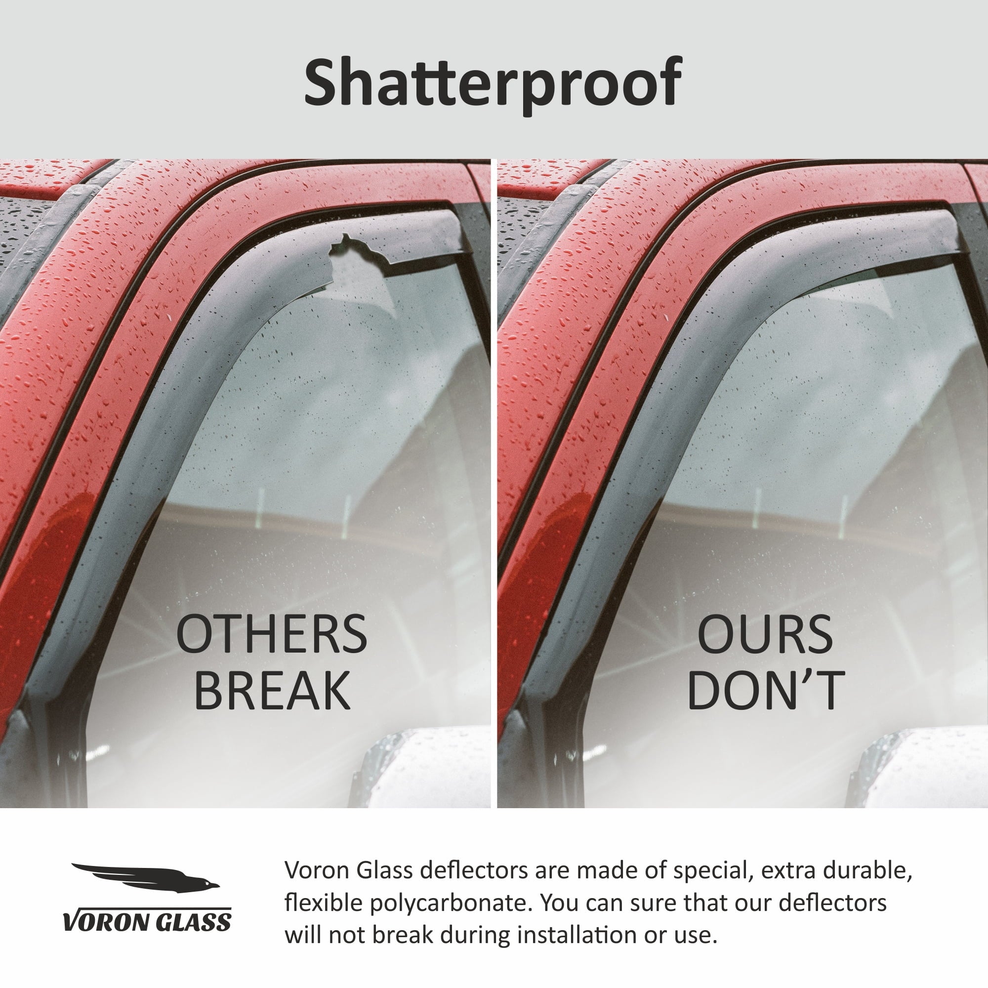 Voron Glass in-Channel Extra Strong Rain Guards for Hyundai Palisade 2021-2024, Window Deflectors, Vent Window Visors, 4 Pieces - 220240