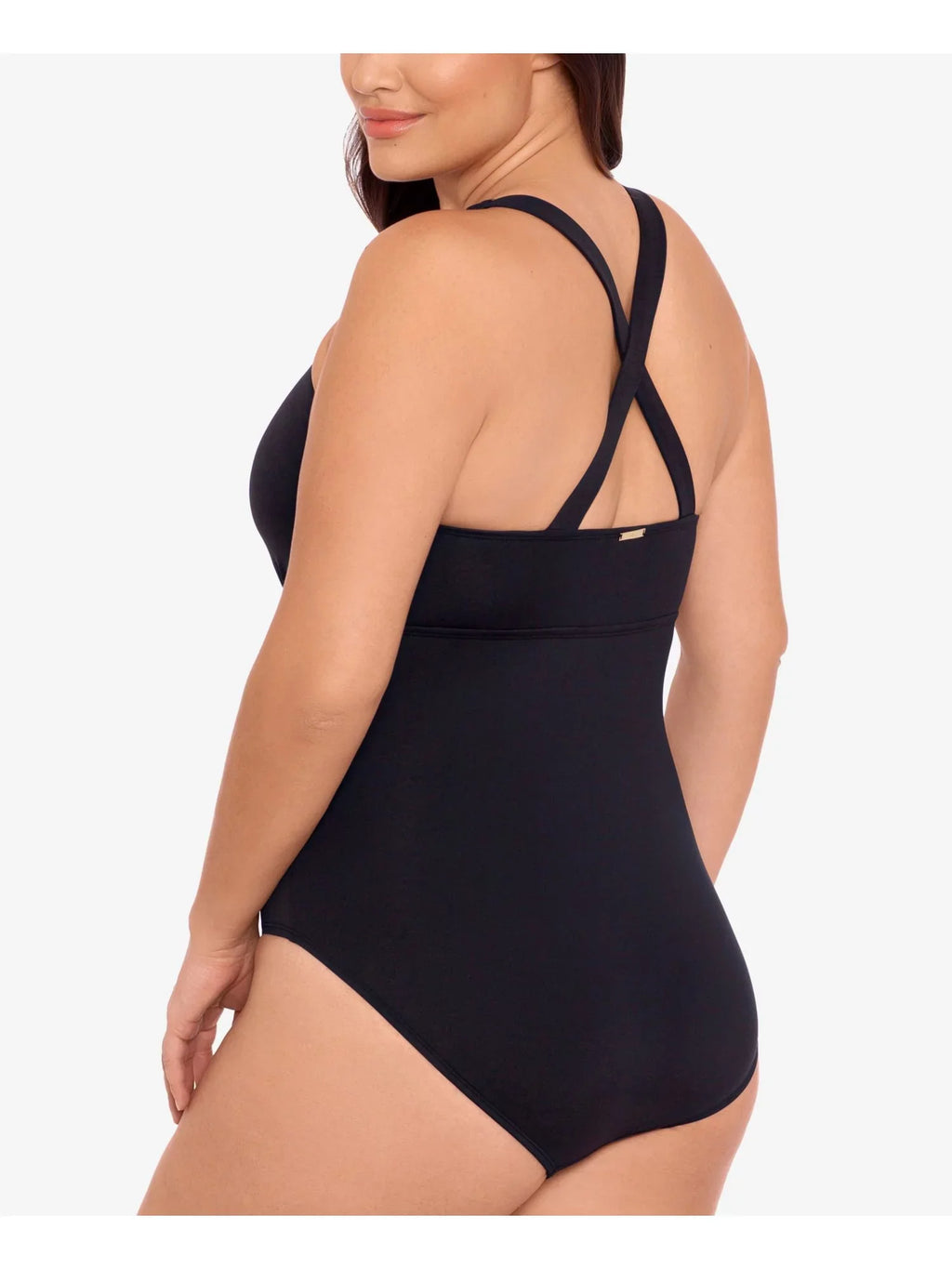 LAUREN RALPH LAUREN Women's Black Tummy Control Non-Removable Cups Cutout Scoop Neck One Piece Swimsuit 22W