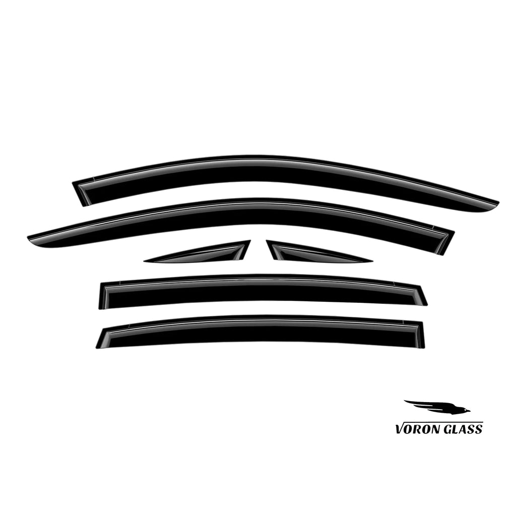 Voron Glass Tape-on Extra Resilient Rain Guards for Subaru XV Crosstrek 2018-2024, Window Deflectors, Vent Window Visors, 6 Pieces - 100489