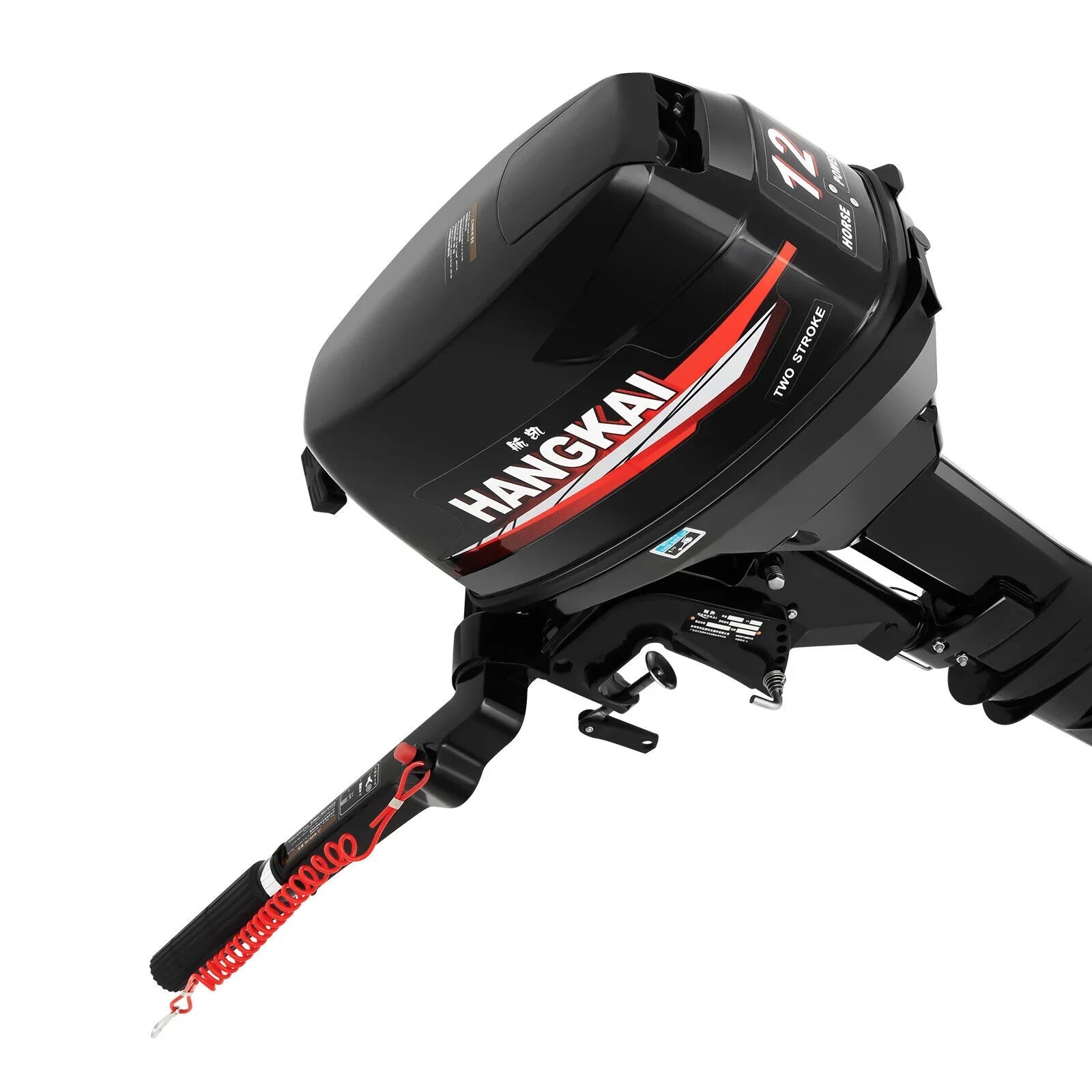 Outboard Motor, 2 Stroke 12 hp 169cc Heavy Duty Craft Engine Fishing Watercraft Motor w/CDI System Water Cooling System (2 Stroke 12 hp)