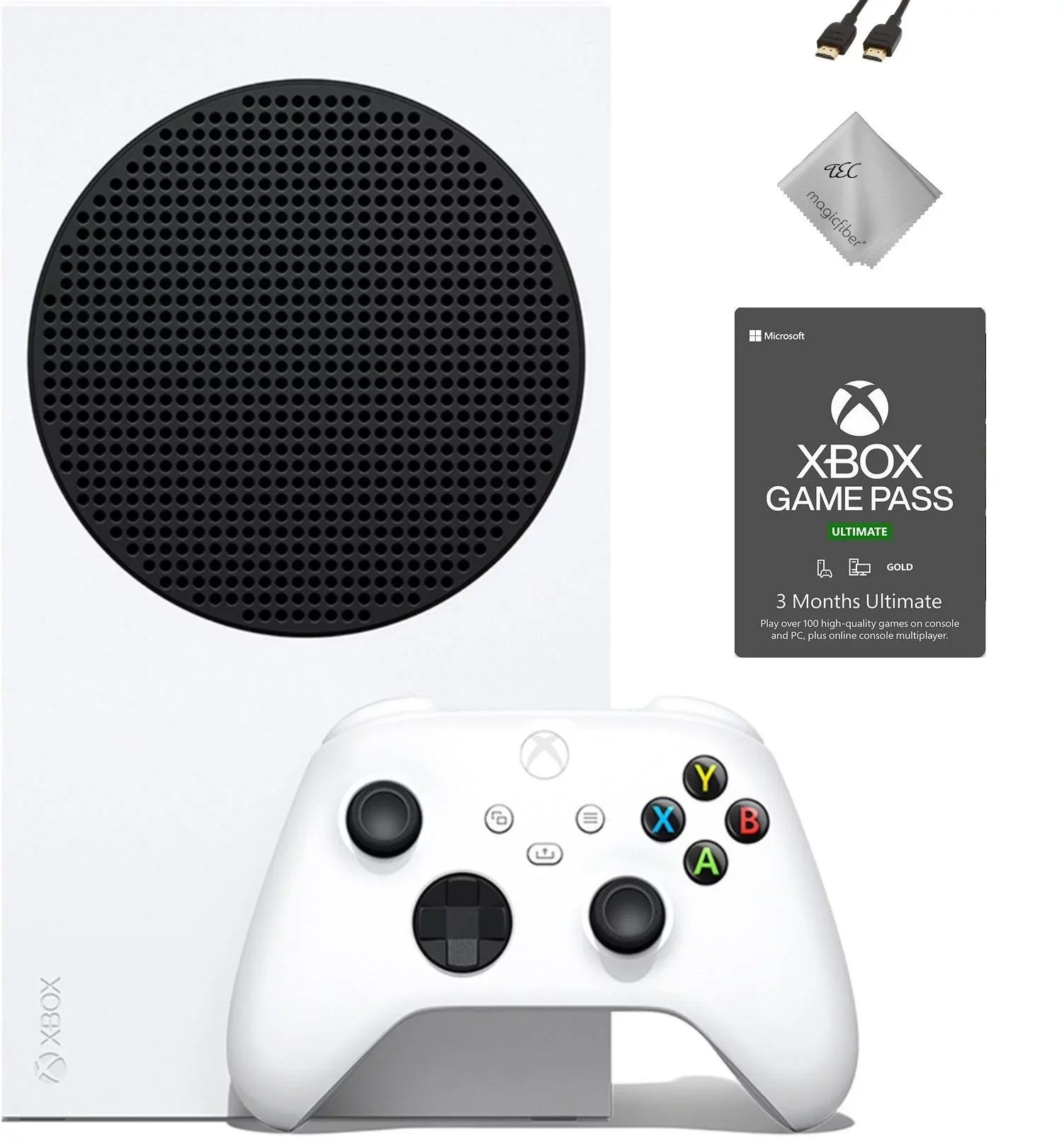 TEC New Holiday Bundle: Microsoft - Xbox Series- -S -512GB SSD White Console Bundle with 3-Month Xbox Game Pass