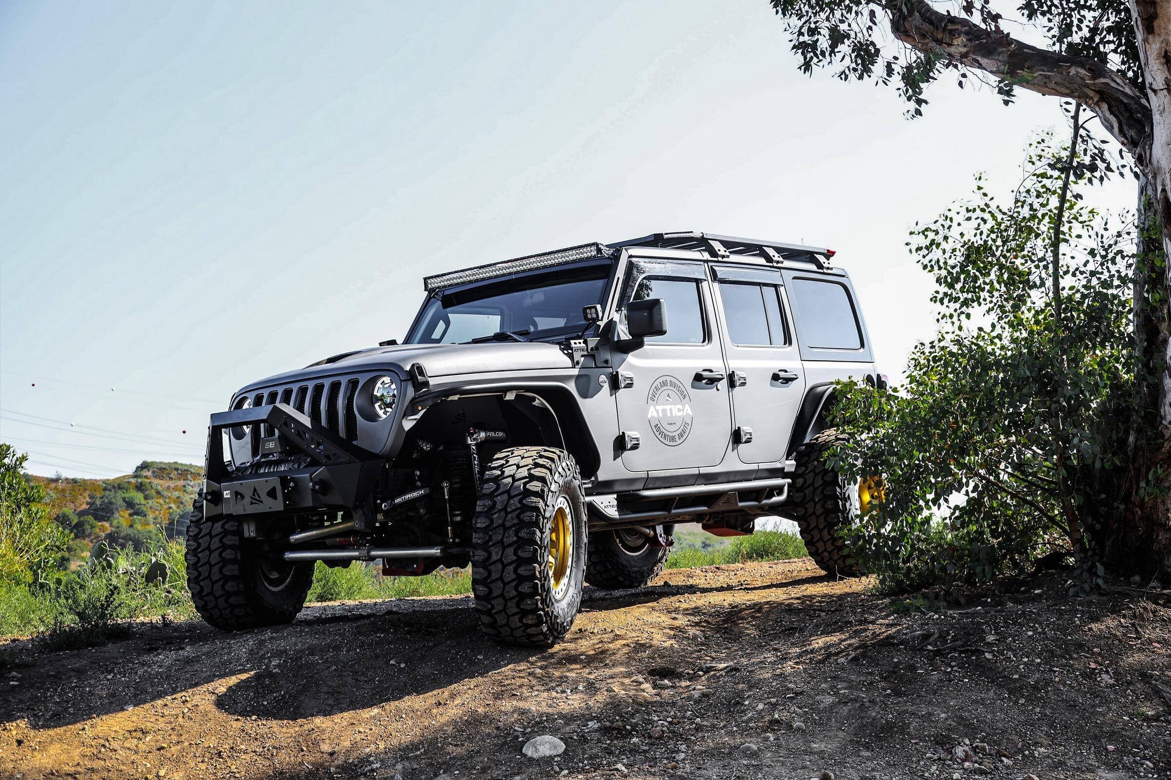 Attica 2018-2024 Fits Jeep Wrangler JL 2019-2024 Gladiator JT A Pillar Light Mount Bracket Powder Coated Steel ATTJL01E104-BX
