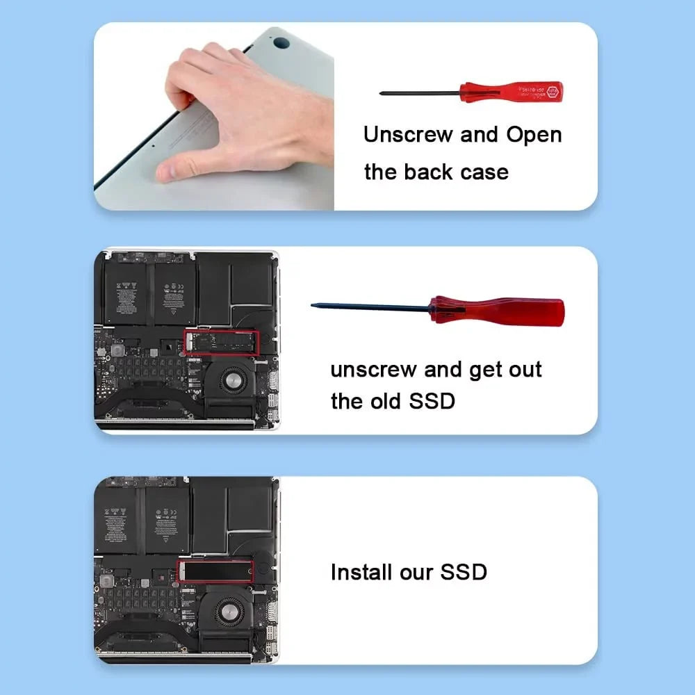 KINGDATA High-Speed PCIe NVMe SSD 512GB Upgrade for Your MacBook, Boost Performance and Storage Capacity Internal Solid State Drive for MacBook Air/Pro/iMac