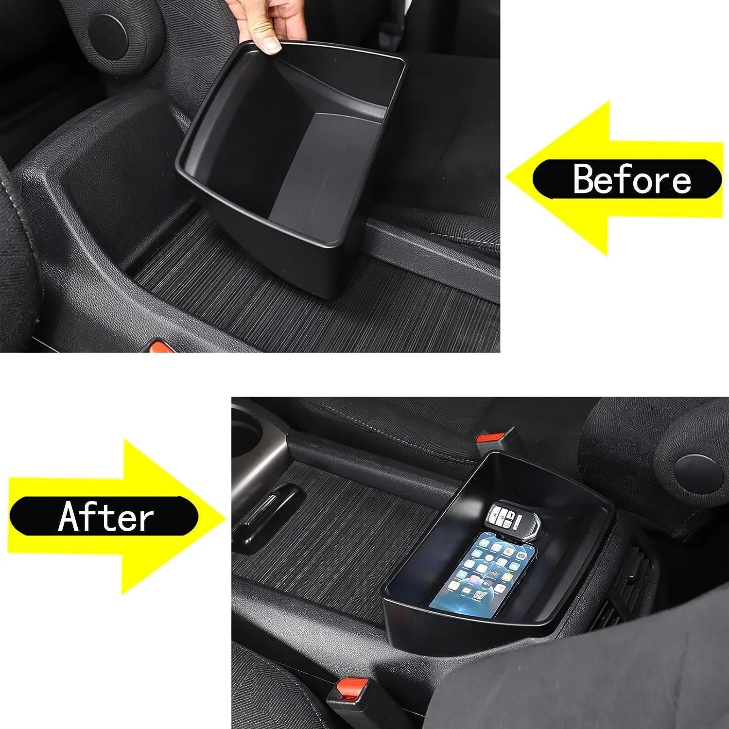 TINKI Center Console Organizer Tray for Honda Pilot 2016-2022/ Ridgeline 2020-2023/ Passport 2019-2023 Accessories, ABS Material Central Control Armrest Secondary Storage Box Black