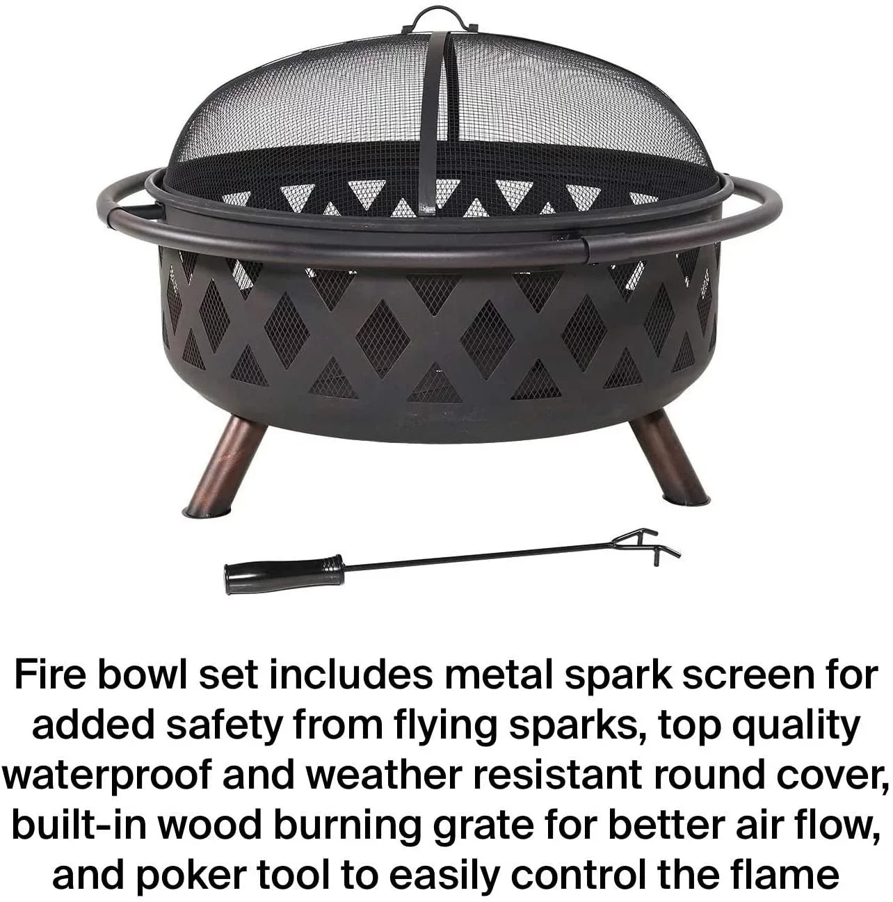 Zoey Steel Material Portable Wood Burning Fire Pit And Grill Pit