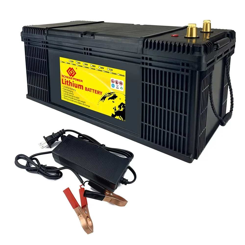 SCREAMPOWER 36V LiFePO4 Battery 100Ah, Lithium Batteries with 100A BMS, Rechargeable Deep Cycle, Perfect for Trolling Motor, Golf Cart, Marine, Camper, RV, Solar Power, Off Grid etc