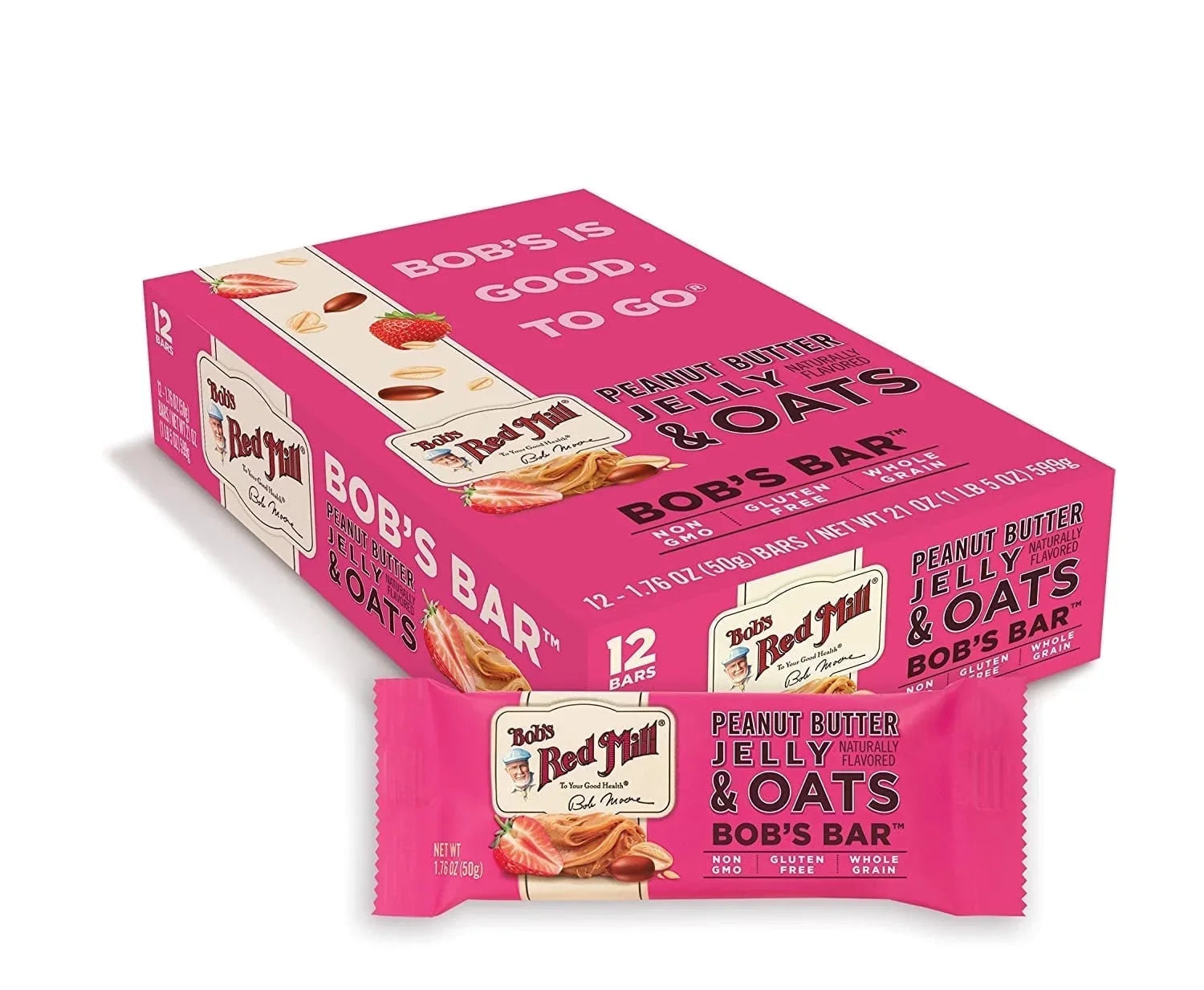 Bob's Red Mill Bob's Bar Peanut Butter Jelly & Oats -- 12 Bars