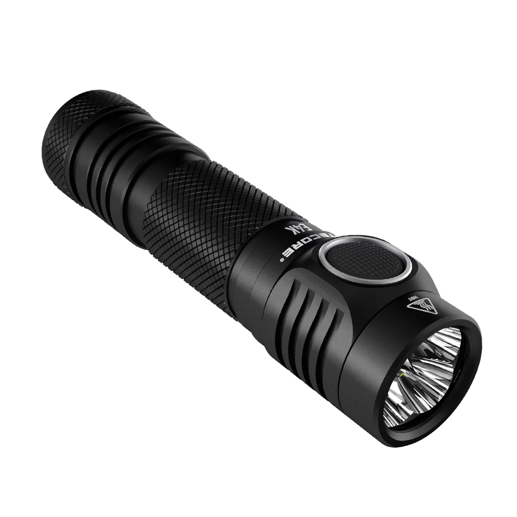 NITECORE E4K Next generation 21700 Compact EDC Flashlight -4400 Lumens - 1x NITECORE 21700 Rechargeable Li-ion Battery Included w/Eco-Sensa USB Fast 3Amp Wall Charger