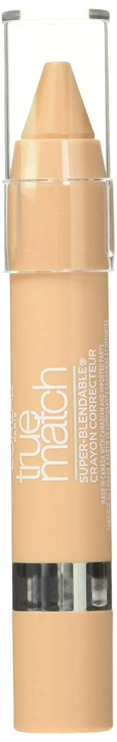 Loreal Paris True Match Super Blendable Crayon Concealer, Light/Medium Warm, 0.1 Oz.