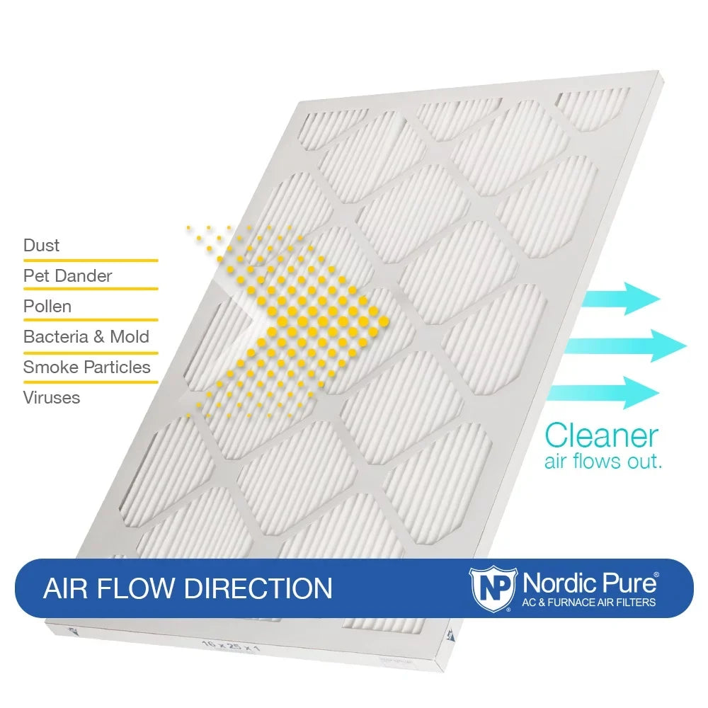 16x16x1 Nordic Pure Tru Mini Pleat MERV 11 AC Furnace Air Filters 12 Pack