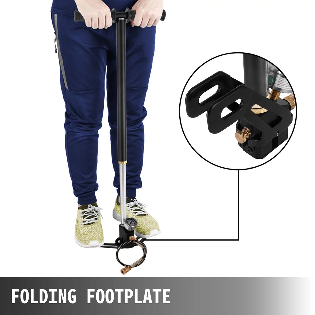 BENTISM 3 Stage PCP Air Gun Rifle Filling Stirrup Pump Hand Pump 4500PSI Charging Black New