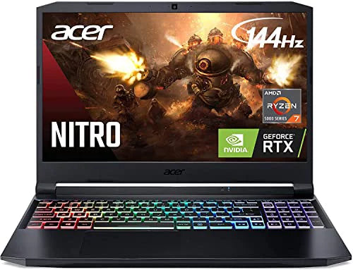 Acer Nitro 5 15.6'' FHD IPS Display Gaming Laptop | AMD Ryzen 7 5800H Octa-Core NVIDIA GeForce RTX 3060 32GB RAM 1TB SSD RGB Backlit Keyboard Windows 10 with HDMI Cable Bundle, Black, 15-15.99 inches