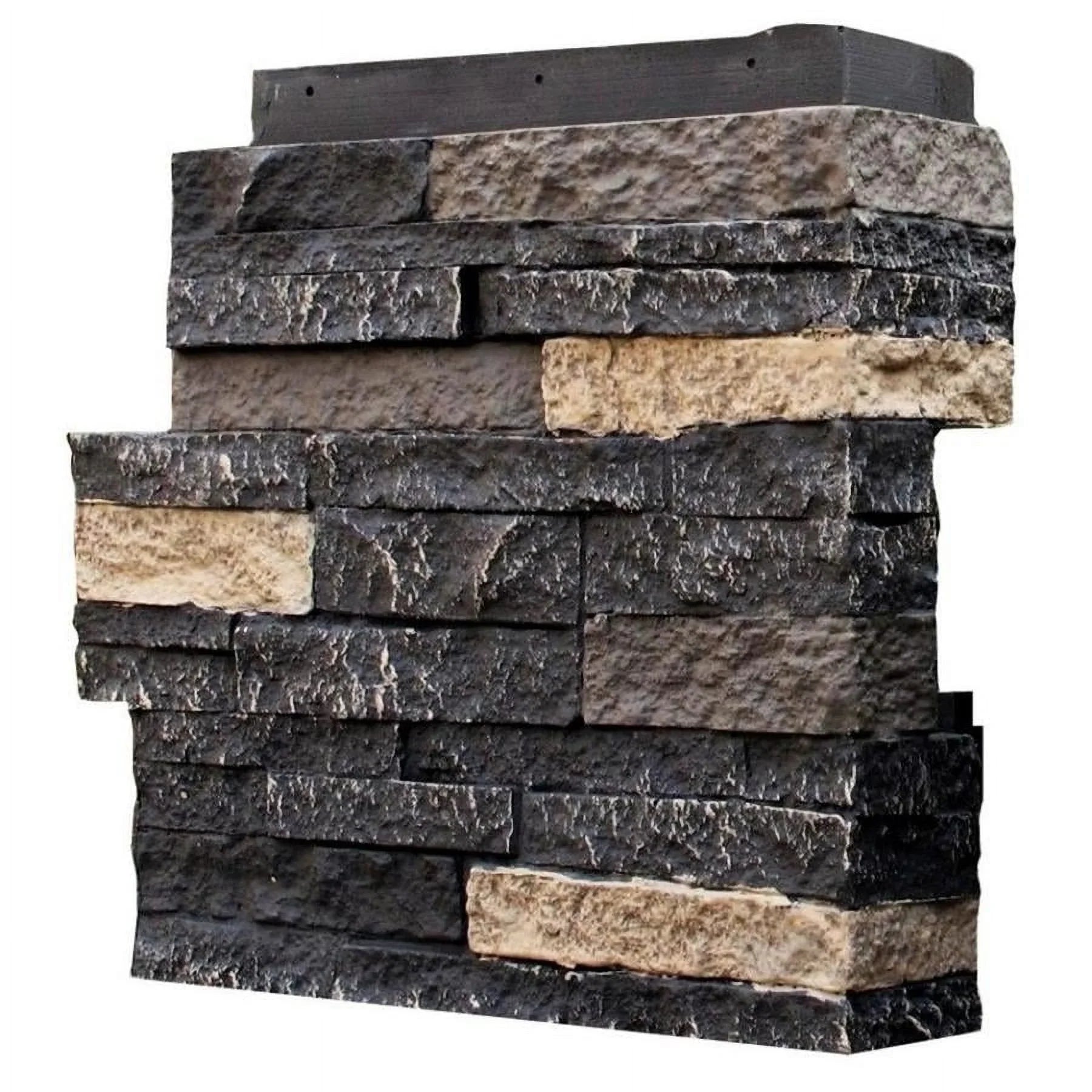 NextStone Faux Polyurethane Stone Outside Corner - Stacked Stone Bedford Charcoal
