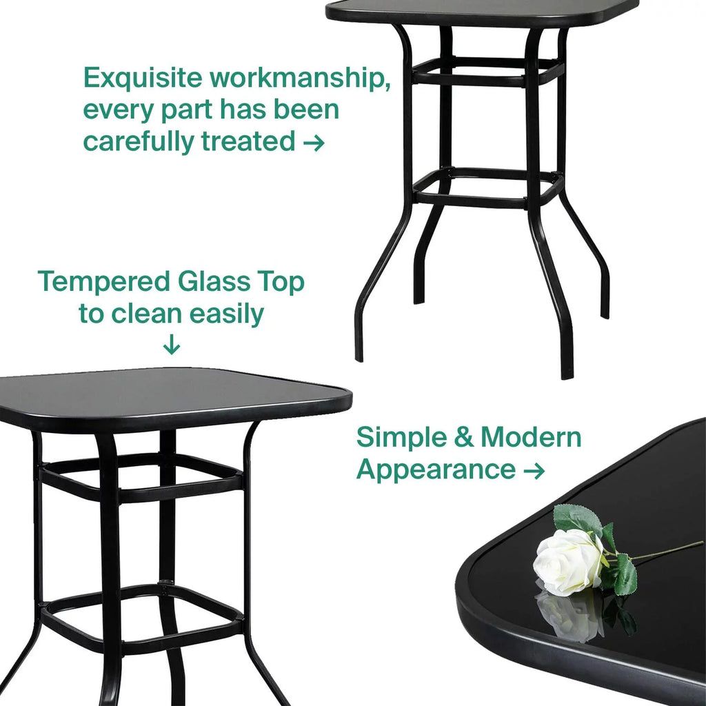 Lilac Long-lasting & Solid Glass Bar Table For Deck Or Porch