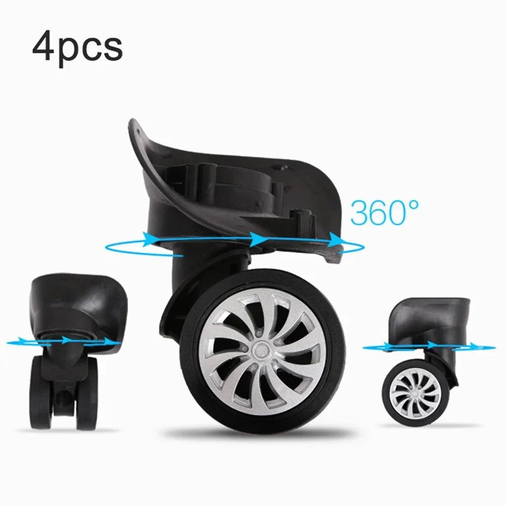 Yuri 4 Set Replacement Luggage Suitcase Wheels Swivel Universal Wheel Black