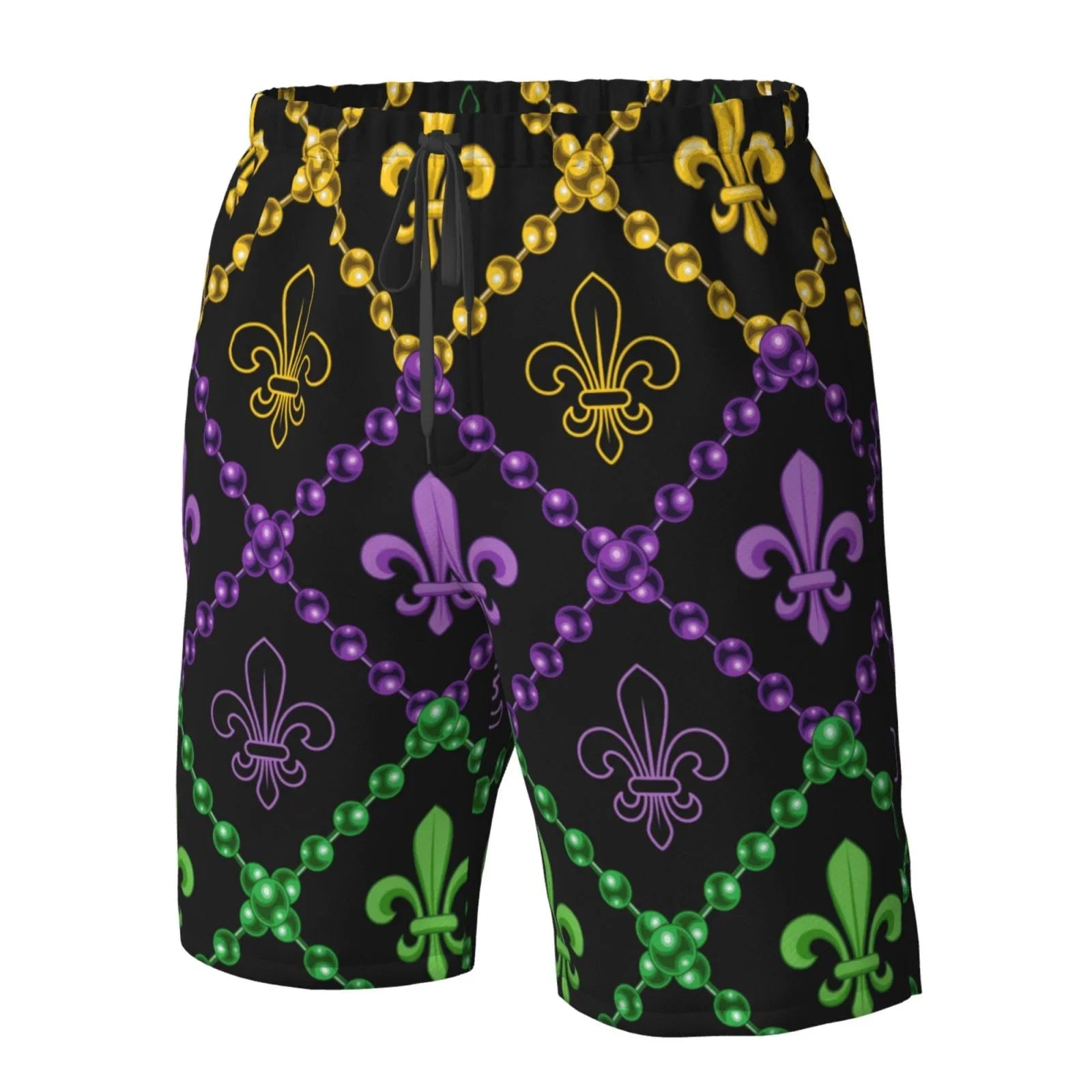 Lukts Mardi Gra Geometric Mens Swim Trunks Quick Dry Swim Shorts With Funny Beach Shorts