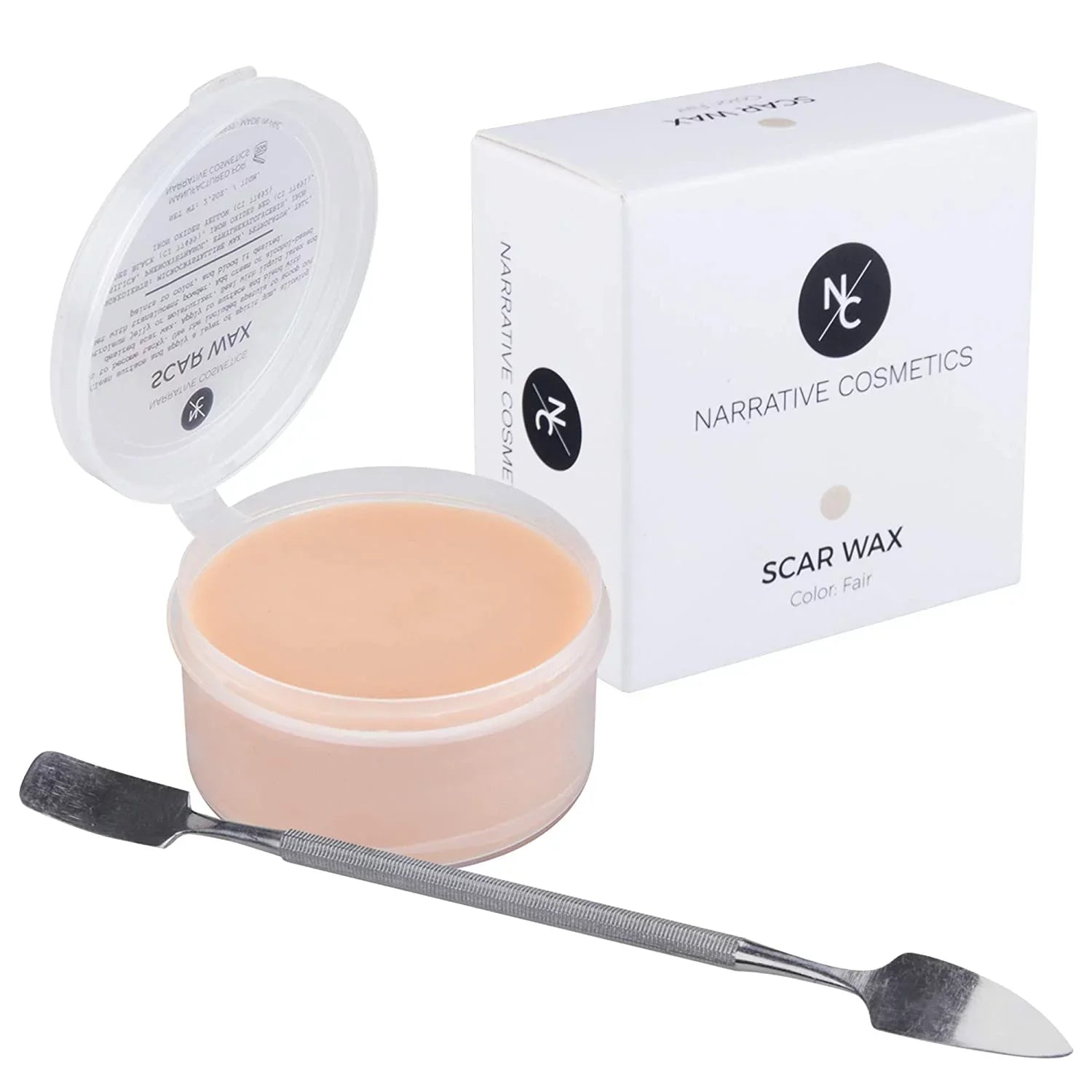 Narrative Cosmetics Starter Effects Kit - 6 Color Bruise Wheel, Scar Wax with Double Sided Spatula, Scab Blood Paste, and Foam Makeup Sponge Block - Perfect for Special FX and Theatrical Makeup