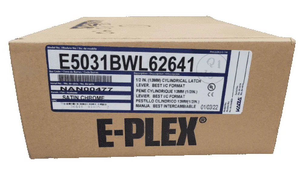 Kaba Simplex E5031-B-WL-626-41 Push Button Lock Key Override w/ Lever Satin