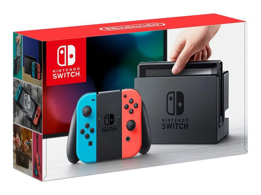 Nintendo Switch with Neon Blue and Neon Red Joy-Con - Game console - Full HD - black, neon red, neon blue - Mario Kart 8 Deluxe