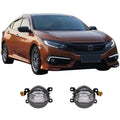 Ikon Motorsports Suitable with Ford Mustang, Ford Focus, Ford Taurus X, Ford Transit Connect; Lincoln LS & Navigator Front LED Fog Lamp Foglight Pair LH RH Clear Lens W/ Wire Harness
