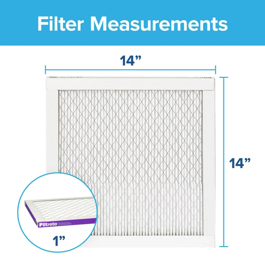 Filtrete 14x14x1 Air Filter, MPR 1500 MERV 12, Advanced Allergen Reduction, 4 Filters