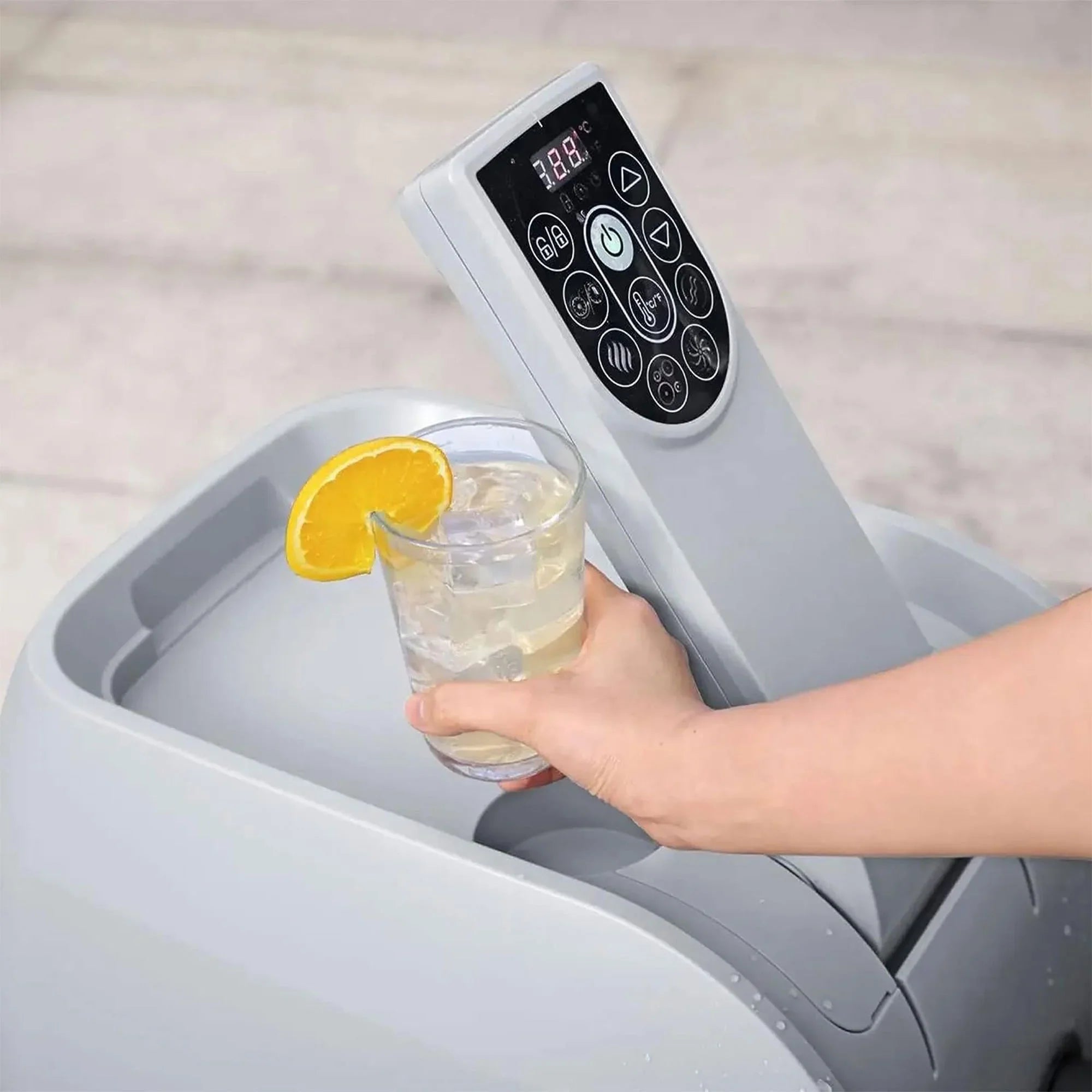Bestway SaluSpa Santorini HydroJet Hot Tub w/Set of 4 SaluSpa Pool/Spa Seat