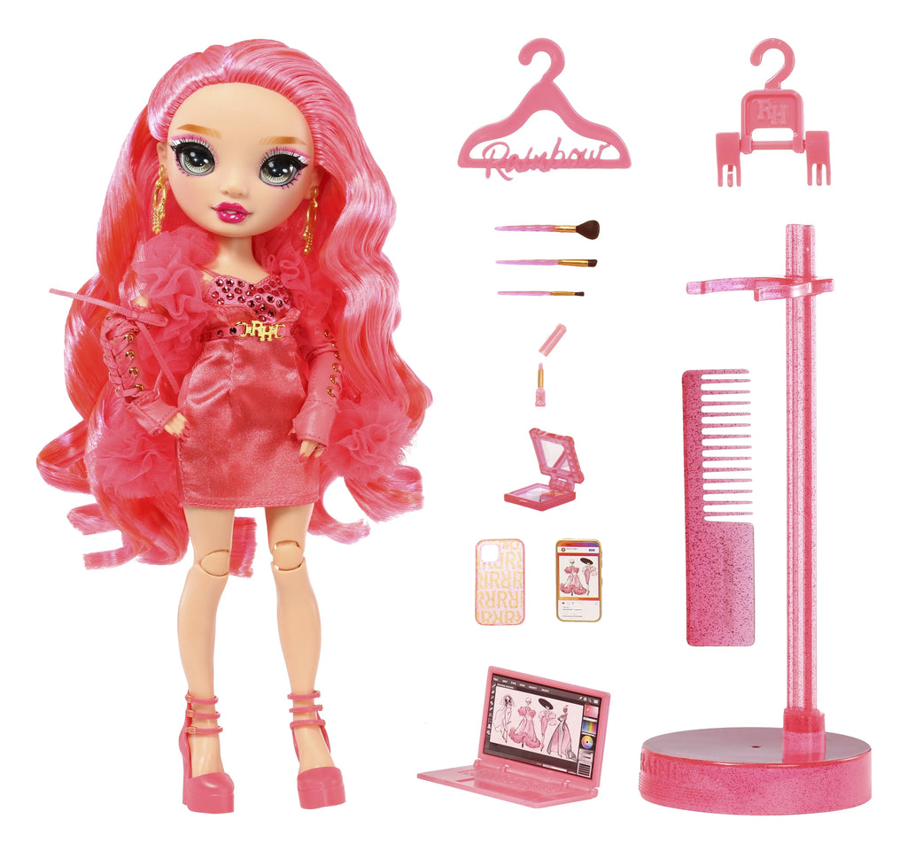 Rainbow High Priscilla- Pink Fashion Doll. Fashionable Outfit & 10+ Colorful Play Accessories. Outstanding Gift for Kids 4-12 Years Old and Collectors